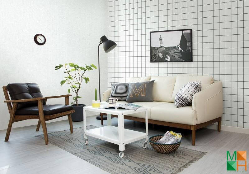 Giấy dán tường Hàn Quốc họa tiết kẻ caro 7033-1 7034-1